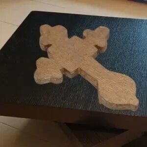 Elegant Gold-Tone Cross Brooch